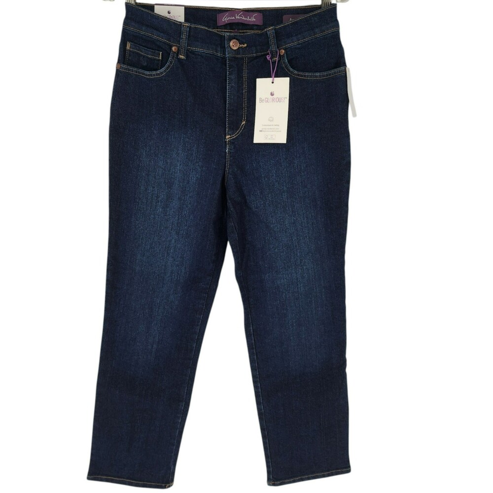 Gloria Vanderbilt Amanda Jeans 10P Blue Tummy Slimming High Rise Stretch NWT